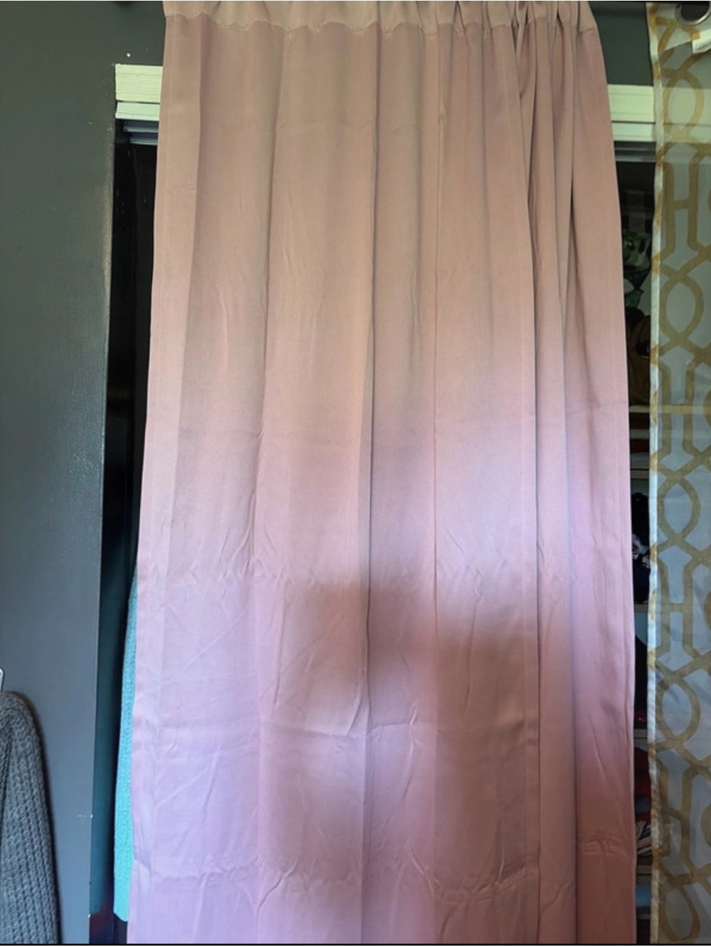 2 panels - full length black out curtains Blush Pink Curtain Panel